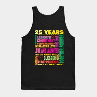 25 Years Anniversary of Love Happy Marriage Couple Lovers Tank Top